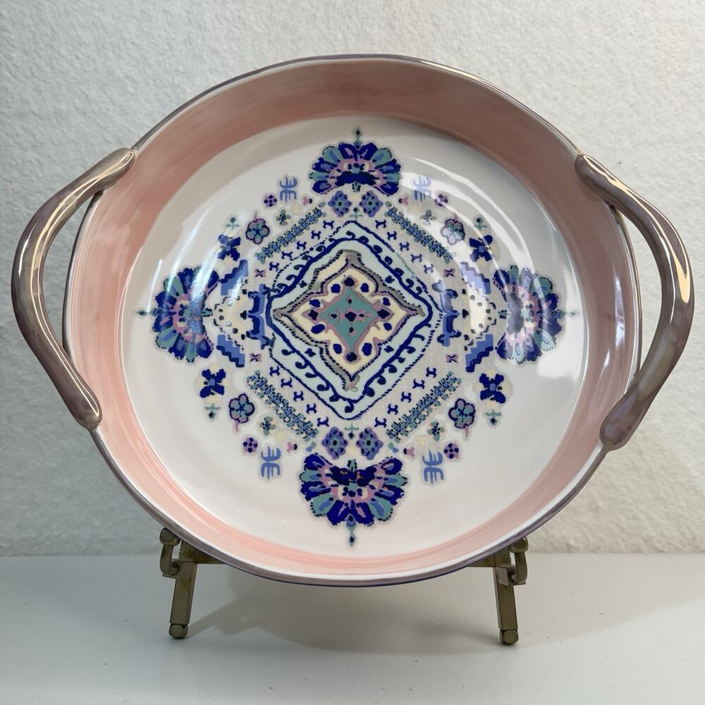 Anthropologie Eres Floral Stoneware Baking Pie Tart Dish 10”